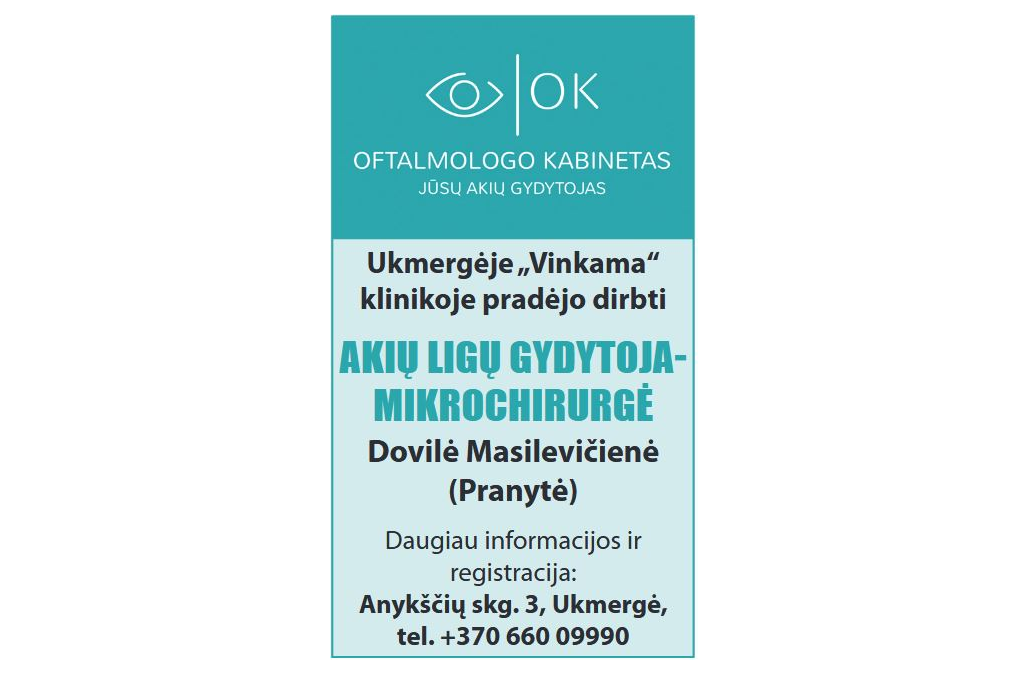 Nauja akių gydytoja Ukmergėje